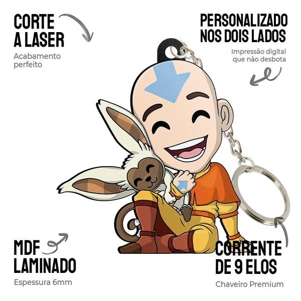 Imagem de Chaveiro MDF Estilo Pocket Pop Avatar - Aang