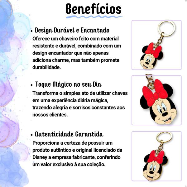 Imagem de Chaveiro Mickey Minnie Metal Dourado Original Disney Masculino Feminino Licenciado Adulto Infantil Menino Menina