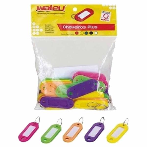 Imagem de Chaveiro Plus Cores Neon Com Etiqueta 0013 Waleu - 25un