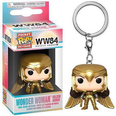 Imagem de Chaveiro pocket pop dc mulher maravilha wonder woman 84 golden armor