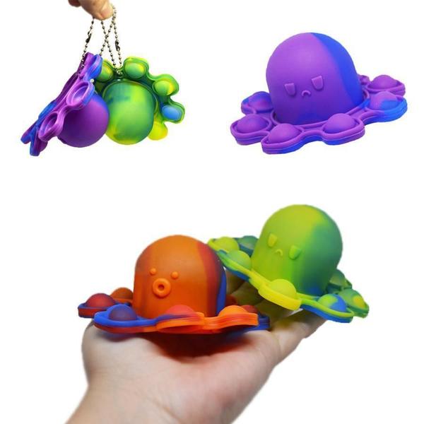Chaveiro Polvo Reversível Fidget Antistress Sensorial - Top Total Imagem de Chaveiro Polvo Reversível Fidget Antistress Sensorial
