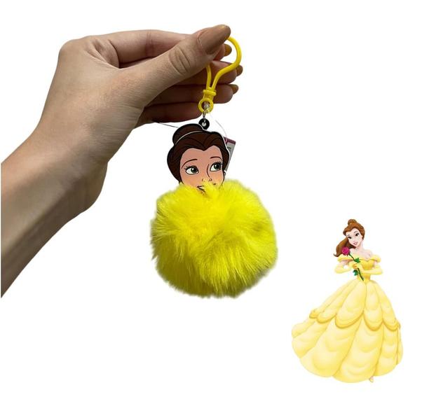 Imagem de Chaveiro Princesa Disney Pompom Pelúcia Felpudo Acessório