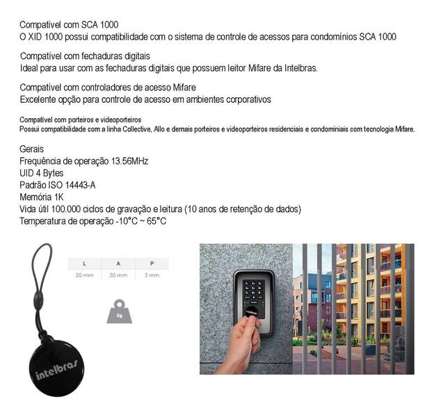 Imagem de Chaveiro rfid mifare xid1000 intelbras