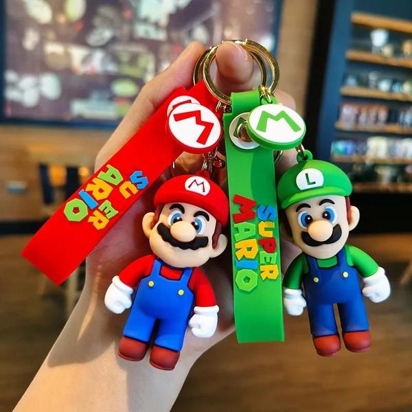 Imagem de Chaveiro Super Mario Bros - Conjunto com 10 Figuras de Ação em PVC