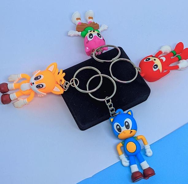 Imagem de Chaveiro  Super Sonic Boneco Miniatura Chaveiros para Chave / Porta Chaves / Bolsa Lembrancinha Presente Coleção