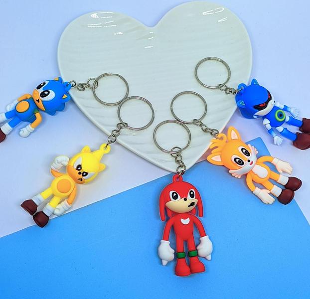 Imagem de Chaveiro  Super Sonic Boneco Miniatura Chaveiros para Chave / Porta Chaves / Bolsa Lembrancinha Presente Coleção