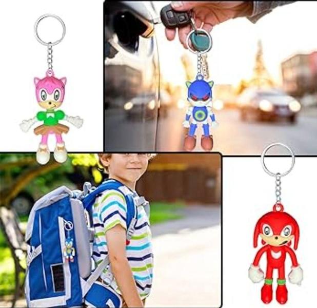 Imagem de Chaveiro  Super Sonic Boneco Miniatura Chaveiros para Chave / Porta Chaves / Bolsa Lembrancinha Presente Coleção