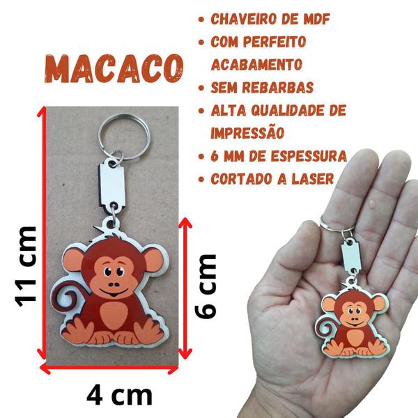 Imagem de Chaveiro Tema Safari Baby Lembrança Selva Mdf Maternidade Cha de Bebe Festa Batizado Kit 14 Unid 