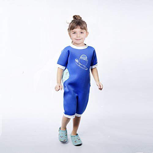 Imagem de Cheekaaboo bebê criança uma peça UPF50 neoprene traje de banho térmico para meninos e meninas, 6-12 meses, azul