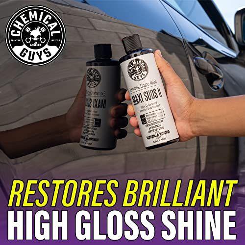 Imagem de Chemical Guys CWS_1010_16 Maxi-Suds II Espumando Sabão lavador de carros (Trabalha com Canhões de Espuma, Pistolas de Espuma ou Lavagem de Balde) Seguro para Carros, Caminhões, Motocicletas, RVs & Mais, 16 fl. Oz, Cheiro de Uva