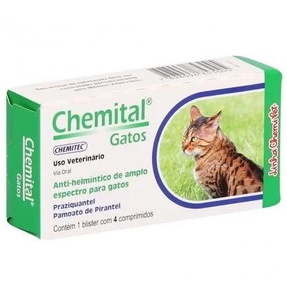 Imagem de Chemital Gatos 4 Comprimidos - Vermifugo