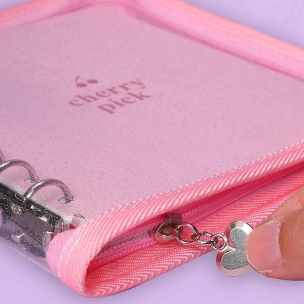 Imagem de Cherry Loose-leaf Ledger, Blank Square Diary, PVC Zipper