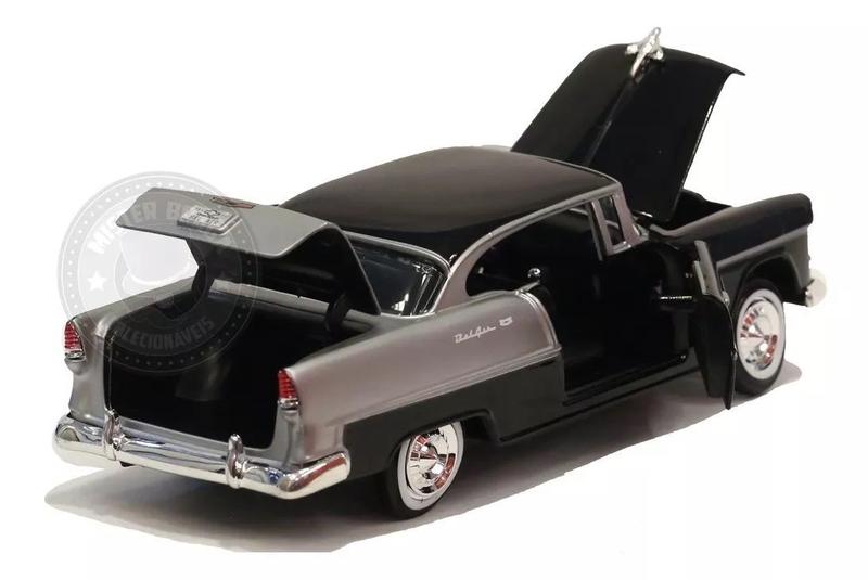 Imagem de Chevrolet Belair 1955 Preta Com Prata Motormax 1/24