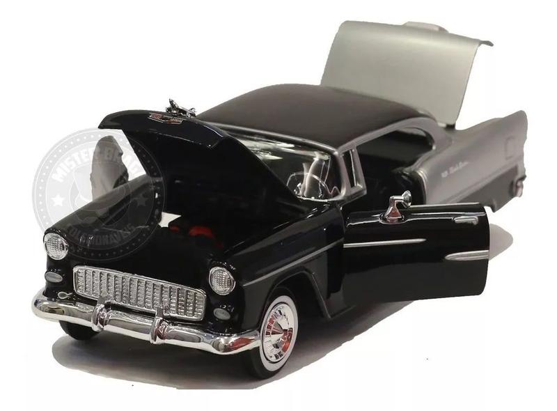 Imagem de Chevrolet Belair 1955 Preta Com Prata Motormax 1/24