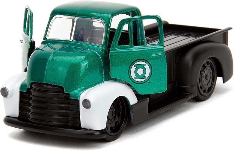Chevrolet Pick-up Custom com Figura Lanterna verde Jada 1/32 Imagem de Chevrolet Pick-up Custom com Figura Lanterna verde Jada 1/32