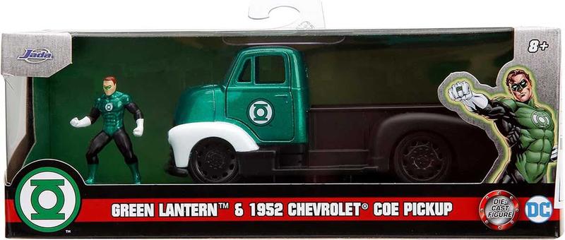 Chevrolet Pick-up Custom com Figura Lanterna verde Jada 1/32 Imagem de Chevrolet Pick-up Custom com Figura Lanterna verde Jada 1/32
