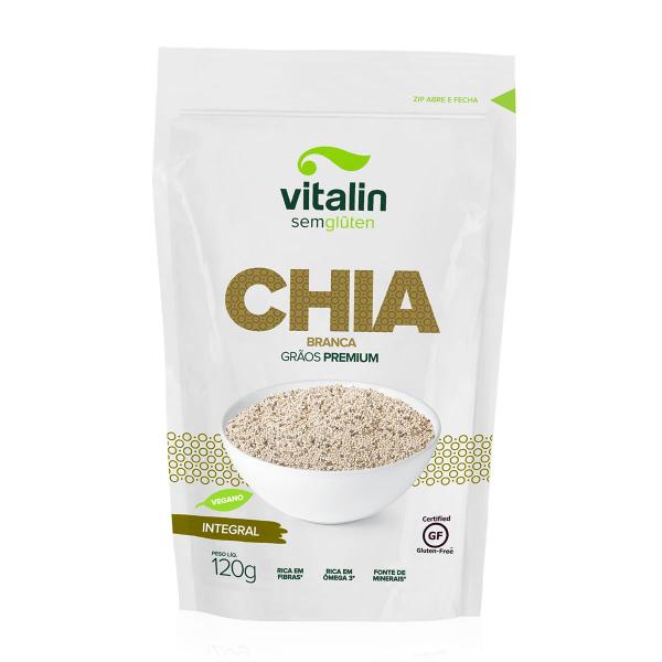 Imagem de Chia Branca em Grãos Integral 120g - Vitalin