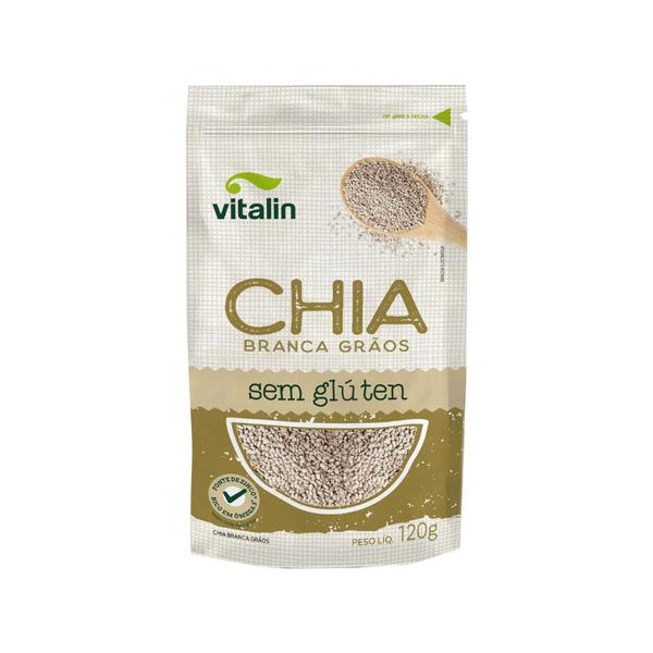 Chia Branca Grãos Vitalin 120g Imagem de Chia Branca Grãos Vitalin 120g