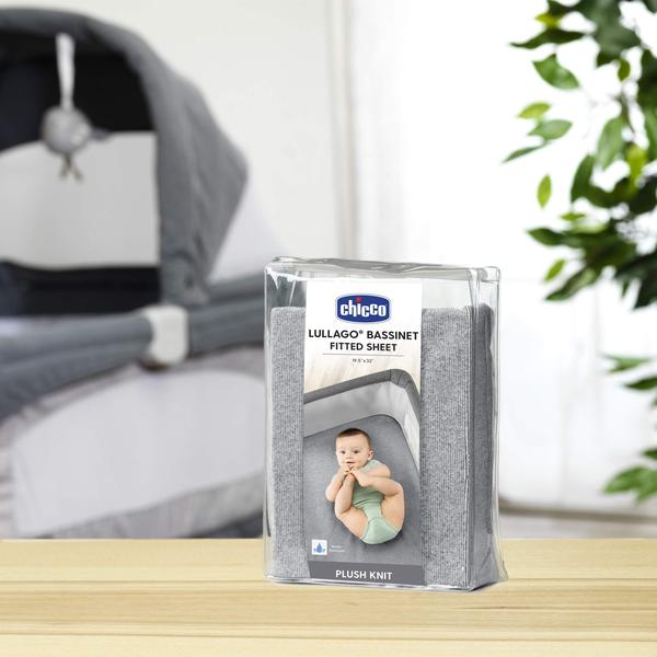 Imagem de Chicco LullaGo Bassinet Sheet - Soft Stripe  Cinza