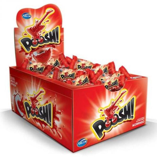 Chicle Poosh Morango 240 Grs 40 Uns - ARCOR Imagem de Chicle Poosh Morango 240 Grs 40 Uns