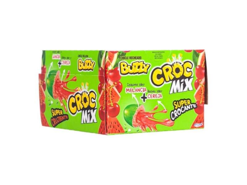 Imagem de Chiclete Buzzy Croc Mix Melancia e Cereja 172g