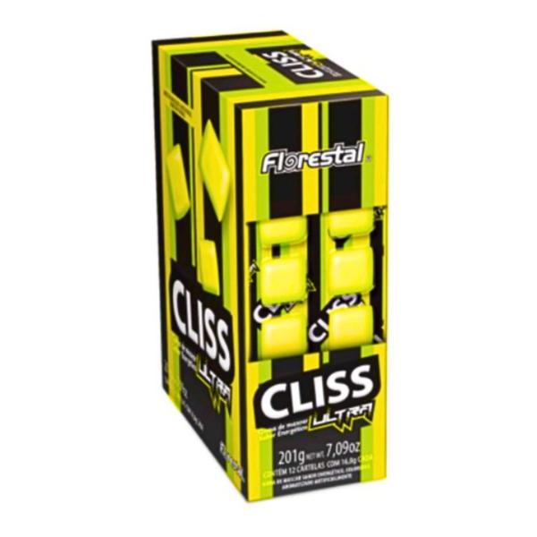 Chiclete Cliss Cartela FLORESTAL 201g - 1cx c/ 12un Imagem de Chiclete Cliss Cartela FLORESTAL 201g - 1cx c/ 12un