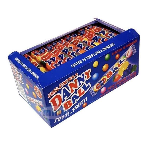 Chiclete Danny Ball Tutti Frutti C/ 78u 1,38Kg - 2 Caixas - SANTA FÉ Imagem de Chiclete Danny Ball Tutti Frutti C/ 78u 1,38Kg - 2 Caixas