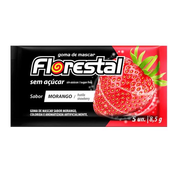 Imagem de Chiclete Florestal Morango com 15 unidades (sem açúcar)