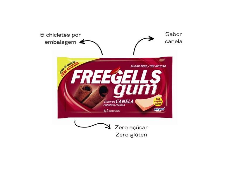 Imagem de Chiclete Freegells Canela Gum C/ 15u 120g