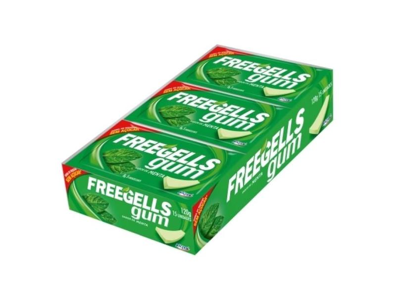 Imagem de Chiclete Freegells Gum Menta Sem Açúcar C/ 15u 120g