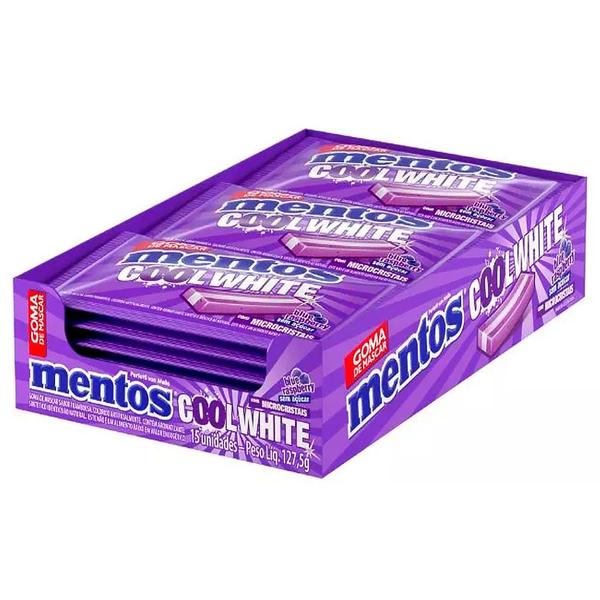Chiclete Mentos Cool White framboesa com 15 unidades - Perfetti Imagem de Chiclete Mentos Cool White framboesa com 15 unidades