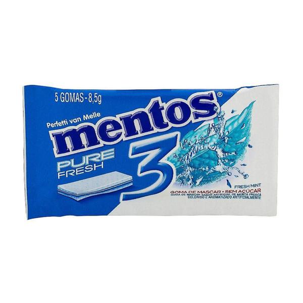 Imagem de Chiclete Mentos Pure Fresh 3 Sabor Fresh Mint Sem Açúcar 8,5g com 5 Unidades