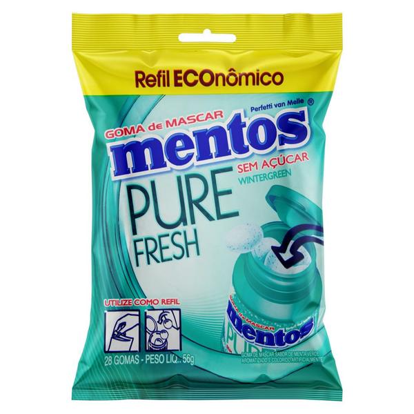Chiclete Mentos Pure Fresh Winter Green Sem Açúcar 28 Unidades 56g Imagem de Chiclete Mentos Pure Fresh Winter Green Sem Açúcar 28 Unidades 56g