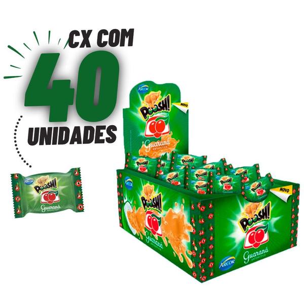 Chiclete Poosh Guaraná Antarctica Display C/40 Unid - Arcor Imagem de Chiclete Poosh Guaraná Antarctica Display C/40 Unid - Arcor