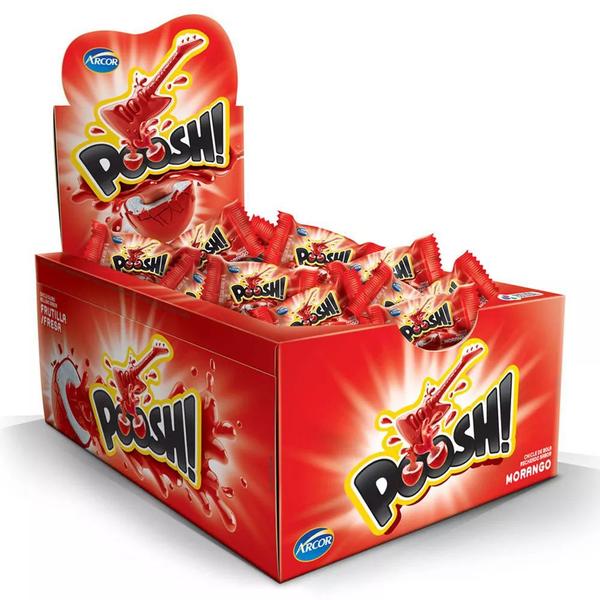 Chiclete Poosh Morango C/40 - Arcor Imagem de Chiclete Poosh Morango C/40 - Arcor