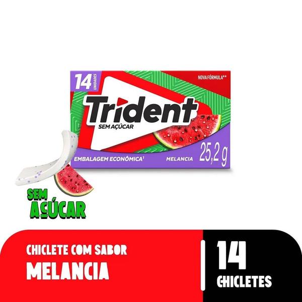 Imagem de Chiclete Trident Com 14 Unidades Sabor Melancia 25,2g