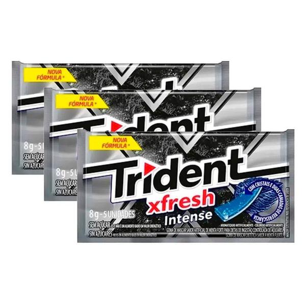 Imagem de Chiclete Trident Fresh Intense 8g  Kit com três unidades