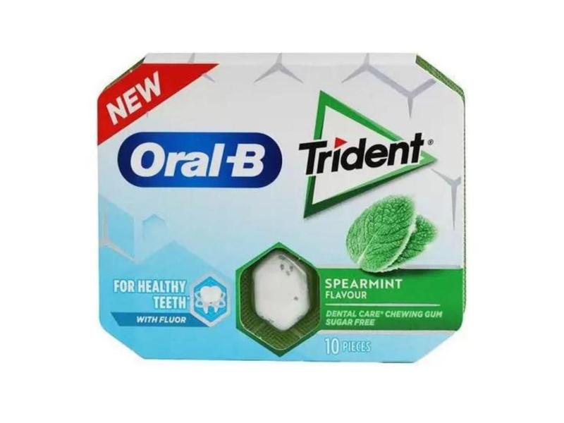 Chiclete Trident Oral-B Spearmint Sugar Free Importado 17g Imagem de Chiclete Trident Oral-B Spearmint Sugar Free Importado 17g