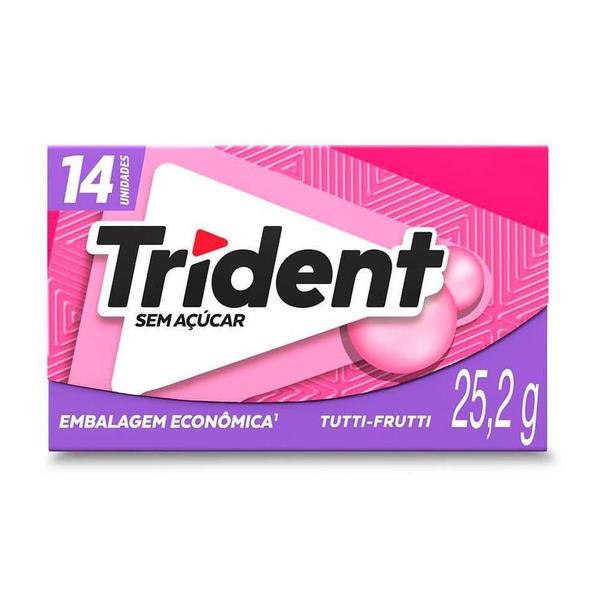 Imagem de Chiclete Trident Tutti-Frutti Sem Açúcar 25,2g - Display com 12 Unidades