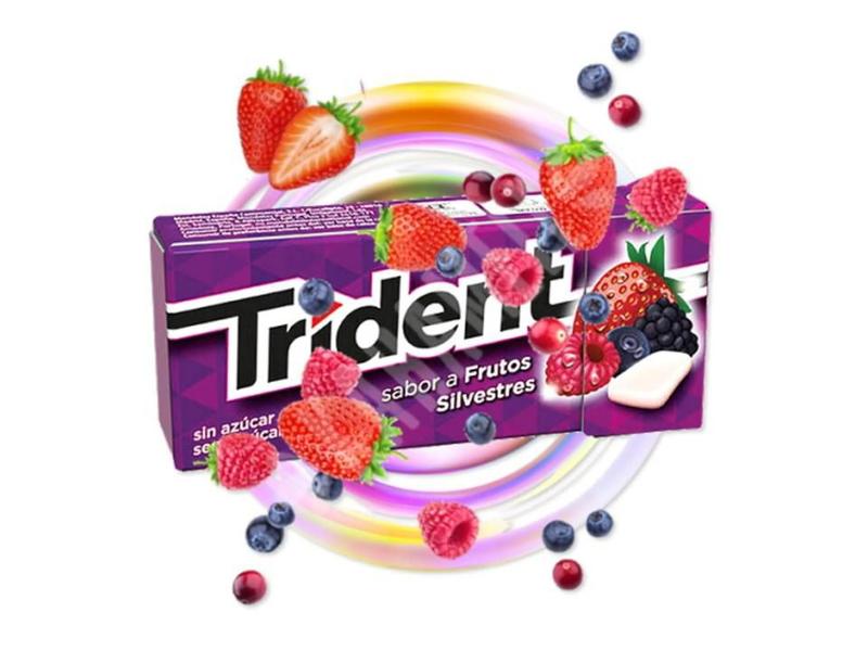 Imagem de Chiclete Trident Wild Fruits Sem Açúcar Importado 14g