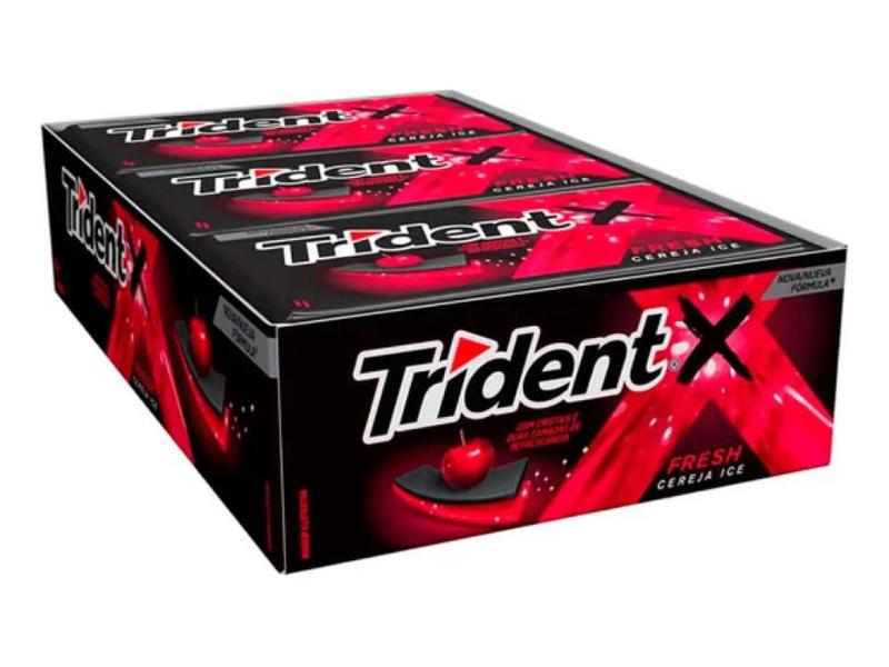 Chiclete Trident X Senses Cereja Ice C/ 21unid 168g Imagem de Chiclete Trident X Senses Cereja Ice C/ 21unid 168g
