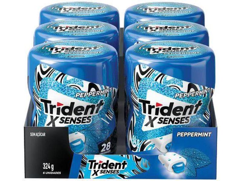 Imagem de Chiclete Trident XSenses Hortelã Sem Açúcar Display com 6 Unidades de 54g