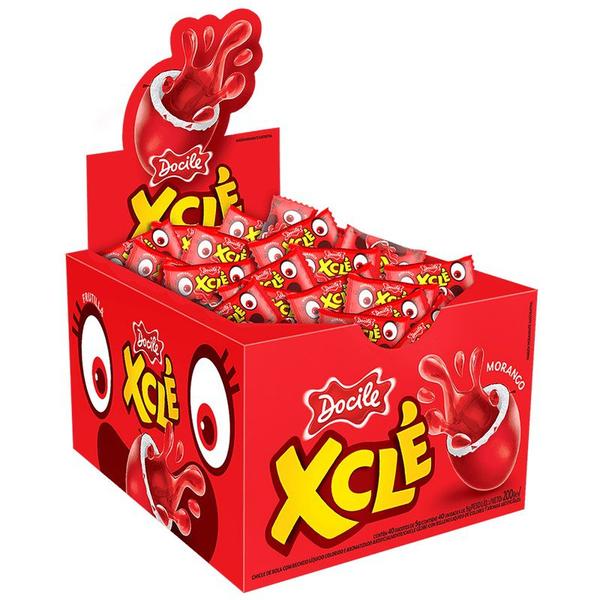 Chiclete X Clé Morango Com 40 unidades - Docile Imagem de Chiclete X Clé Morango Com 40 unidades - Docile