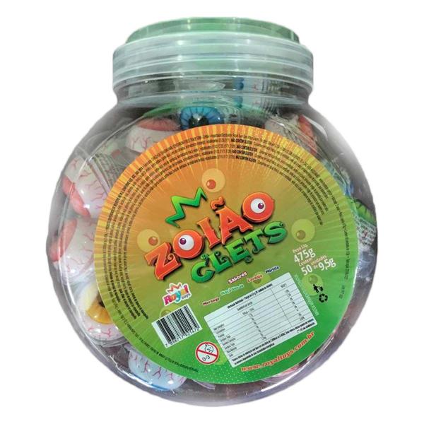 Chiclete Zoião Clets Olhos Sabor Sortido - 475g - Chicletes e