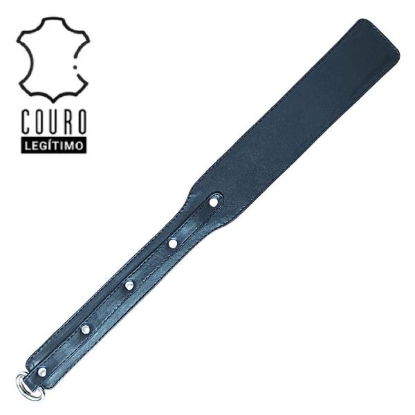 Chicote Chibata Flogger Couro Luxo Tala Palmatória - Pretty Pervy Acessórios em Couro Imagem de Chicote Chibata Flogger Couro Luxo Tala Palmatória