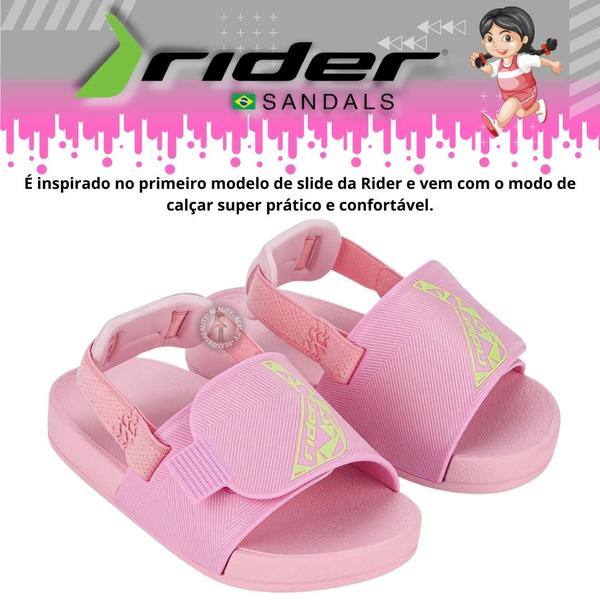 Imagem de Chinelo de Bebê Feminino Sandália Com Elástico Menina Slide Rider Full 86 Baby 12278