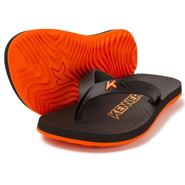 Imagem de Chinelo Infantil Kenner New Summer Kids - Preto e Laranja