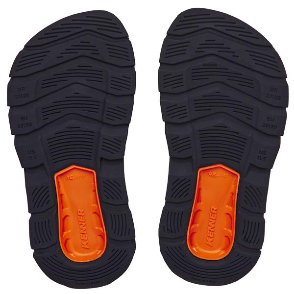 Imagem de Chinelo Infantil Kenner Rakka Kids - Preto e Laranja