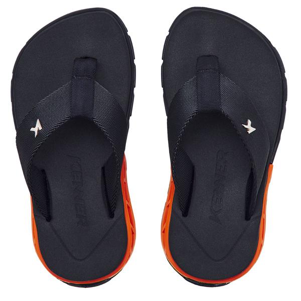 Imagem de Chinelo Infantil Kenner Rakka Kids - Preto e Laranja