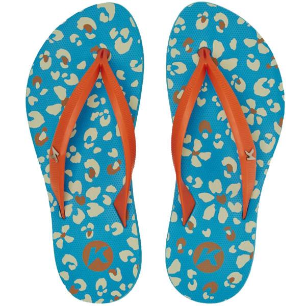 Imagem de Chinelo Kenner Ibiza Onça Feminino - Azul e Laranja